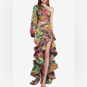 Bronx and Banco High Low "Tropics" maxi dress M